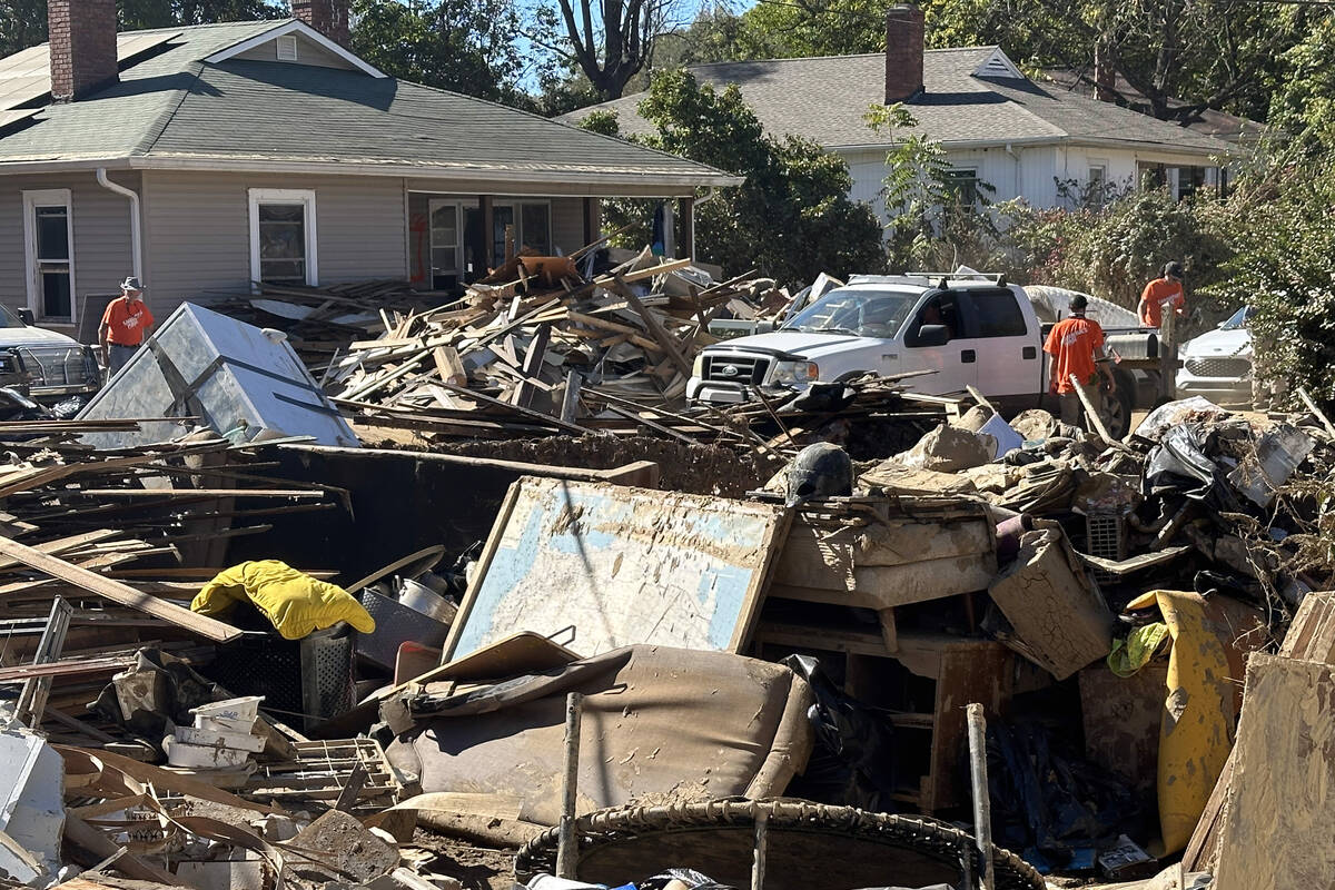 Photos provided by Steven Pieri show the damage from Hurricane Helene and his volunteer work wi ...