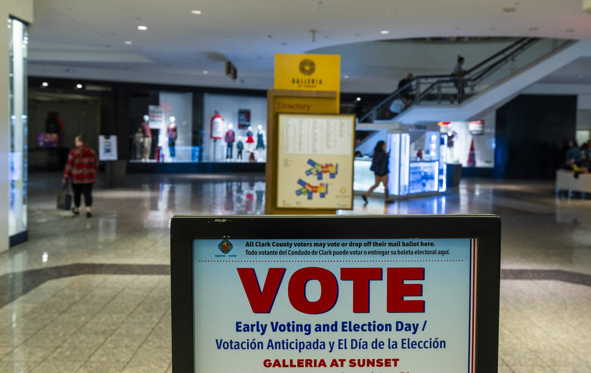 Voters can cast their ballots in a polling spot in the Galleria at Sunset on Friday, Nov. 1, 20 ...