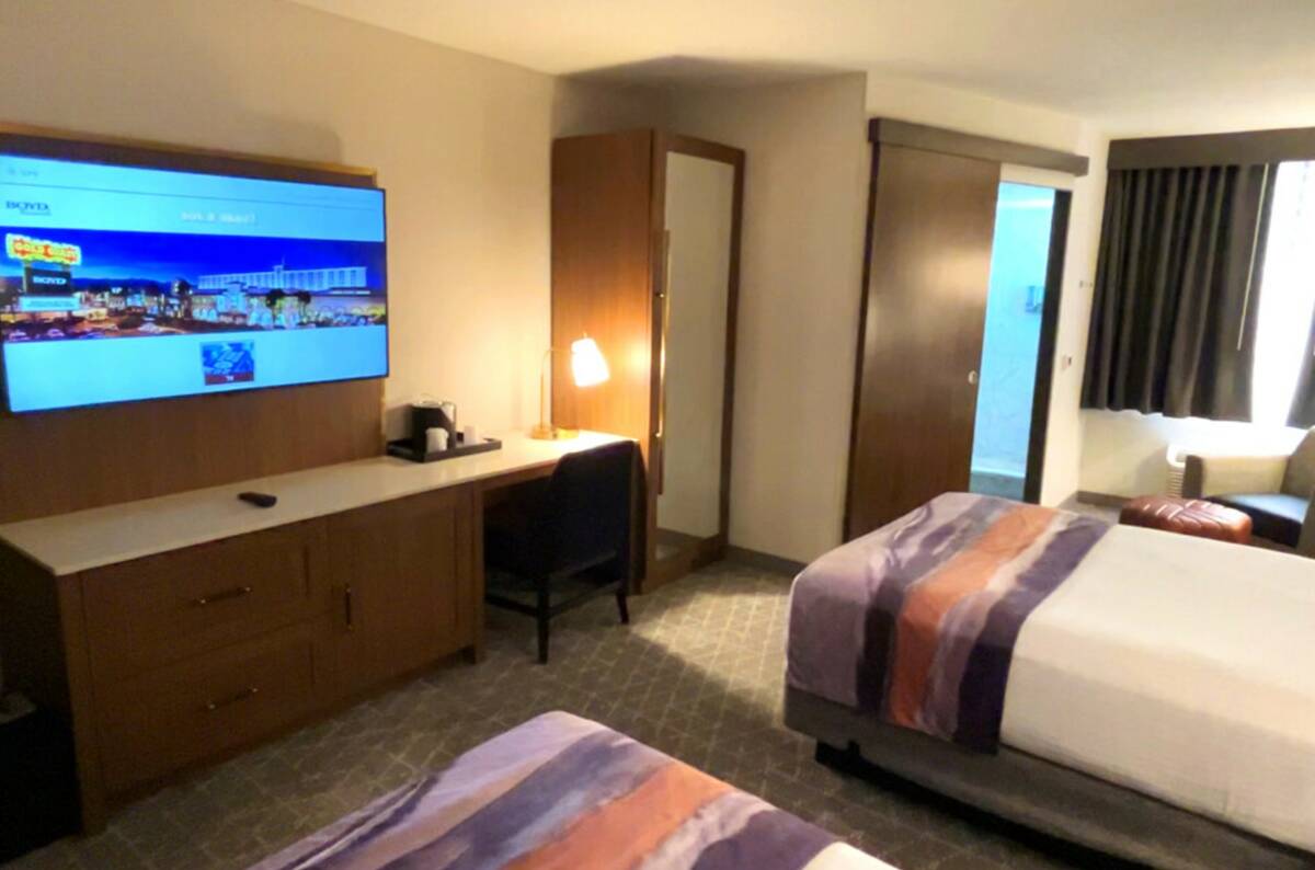 A newly renovated room at Gold Coast hotel-casino is seen, on Friday, Nov. 1, 2024, in Las Vega ...