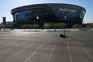 Lot B at Allegiant Stadium, where the planned Boring Company Vegas Loop station is planned to b ...