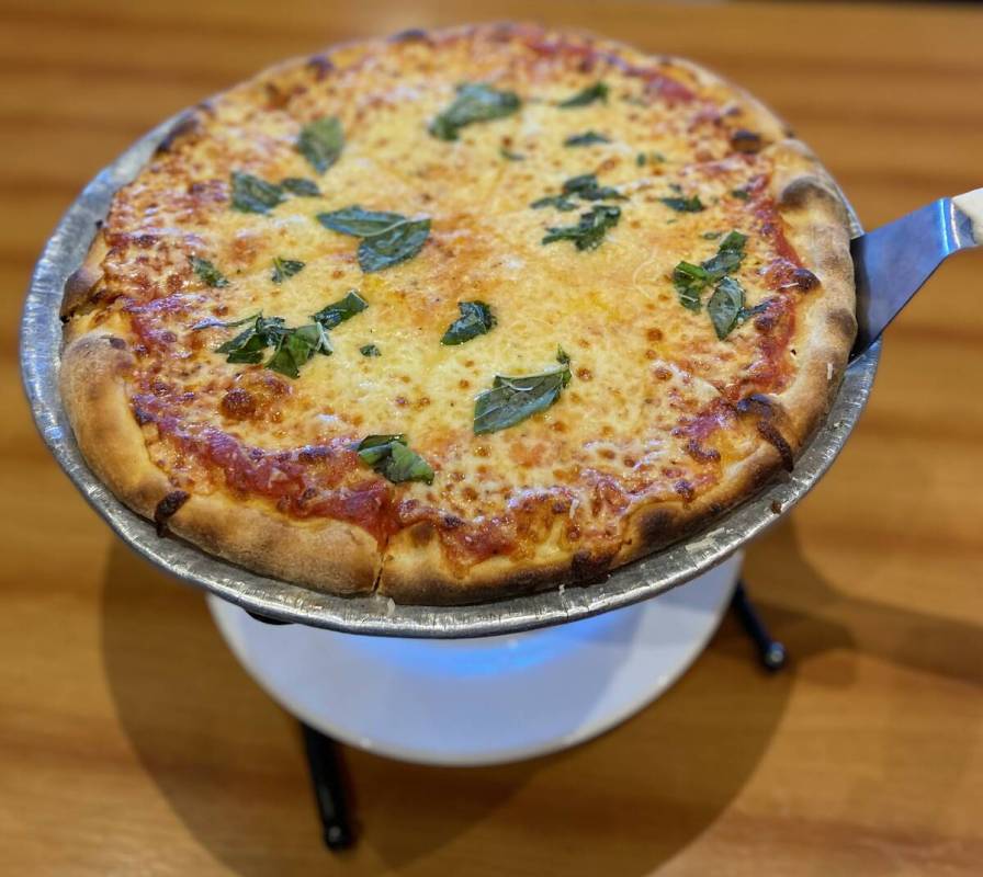 A cheese pie from Dom DeMarco's Pizzeria & Wine bar, which is participating in the Las Vegas Pi ...