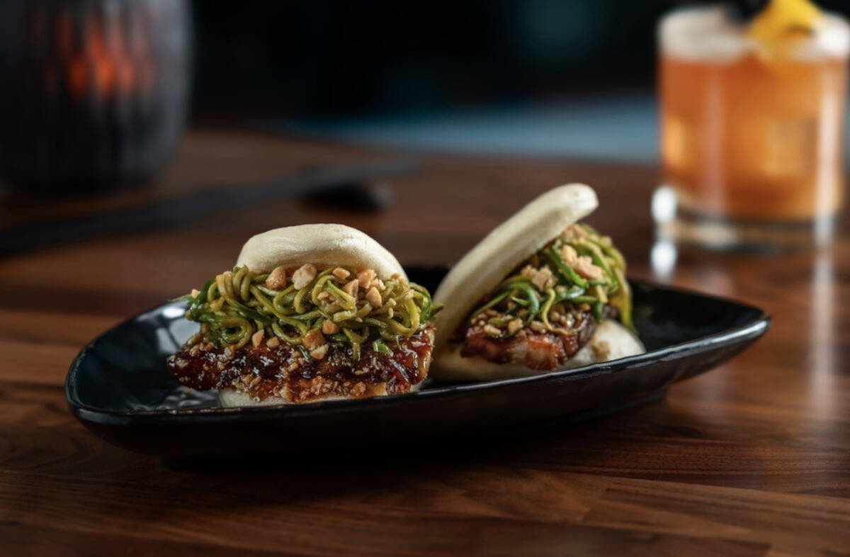 Bao from The Strat's Chi Asian Kitchen, a purveyor at the inaugural Neon City Festival that run ...