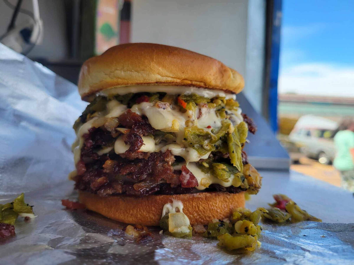 A burger from Wheels on Wings, a purveyor at the inaugural Neon City Festival that runs Nov. 22 ...