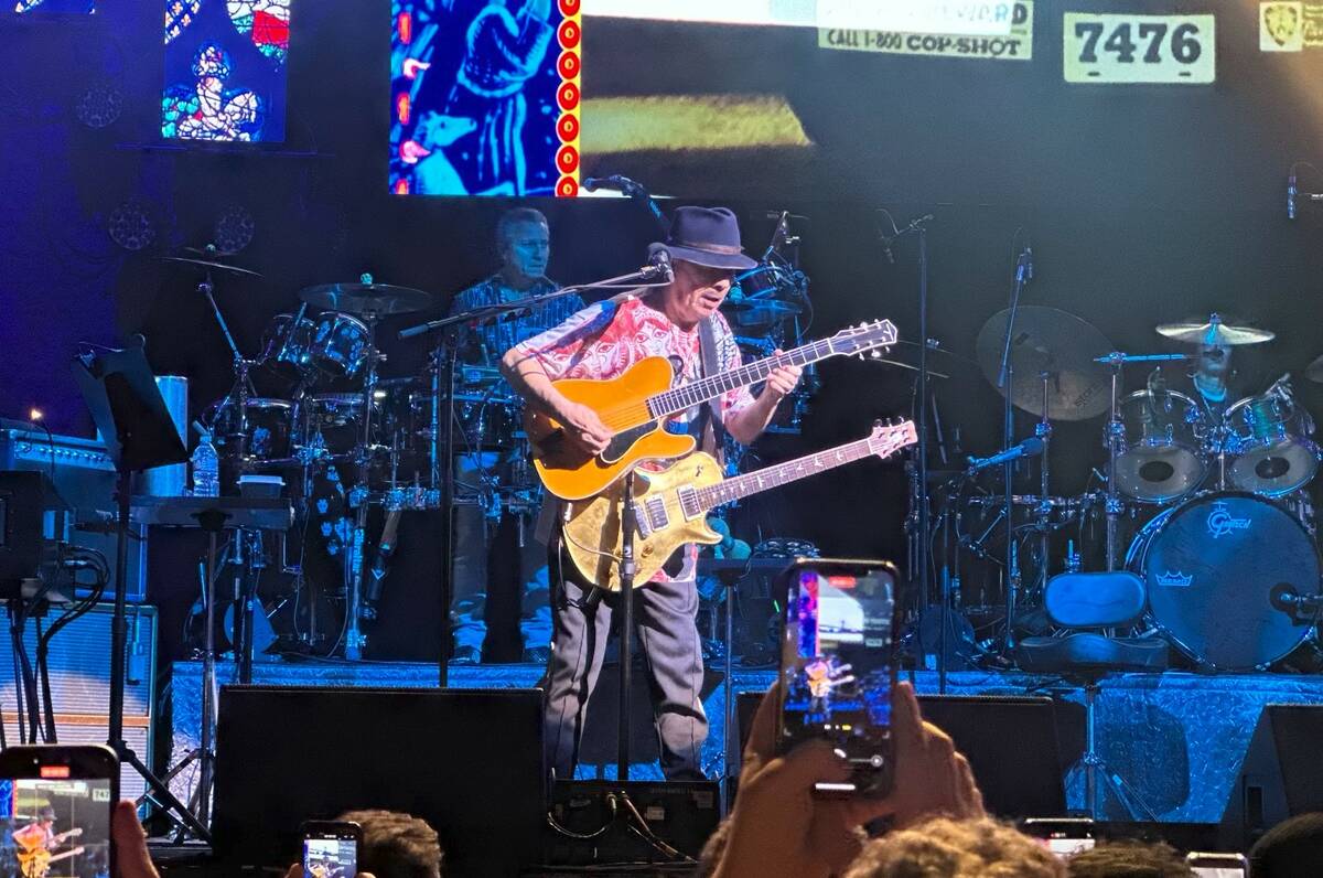 Carlos Santana performs at House of Blues at Mandalay Bay, his first run of shows since missing ...