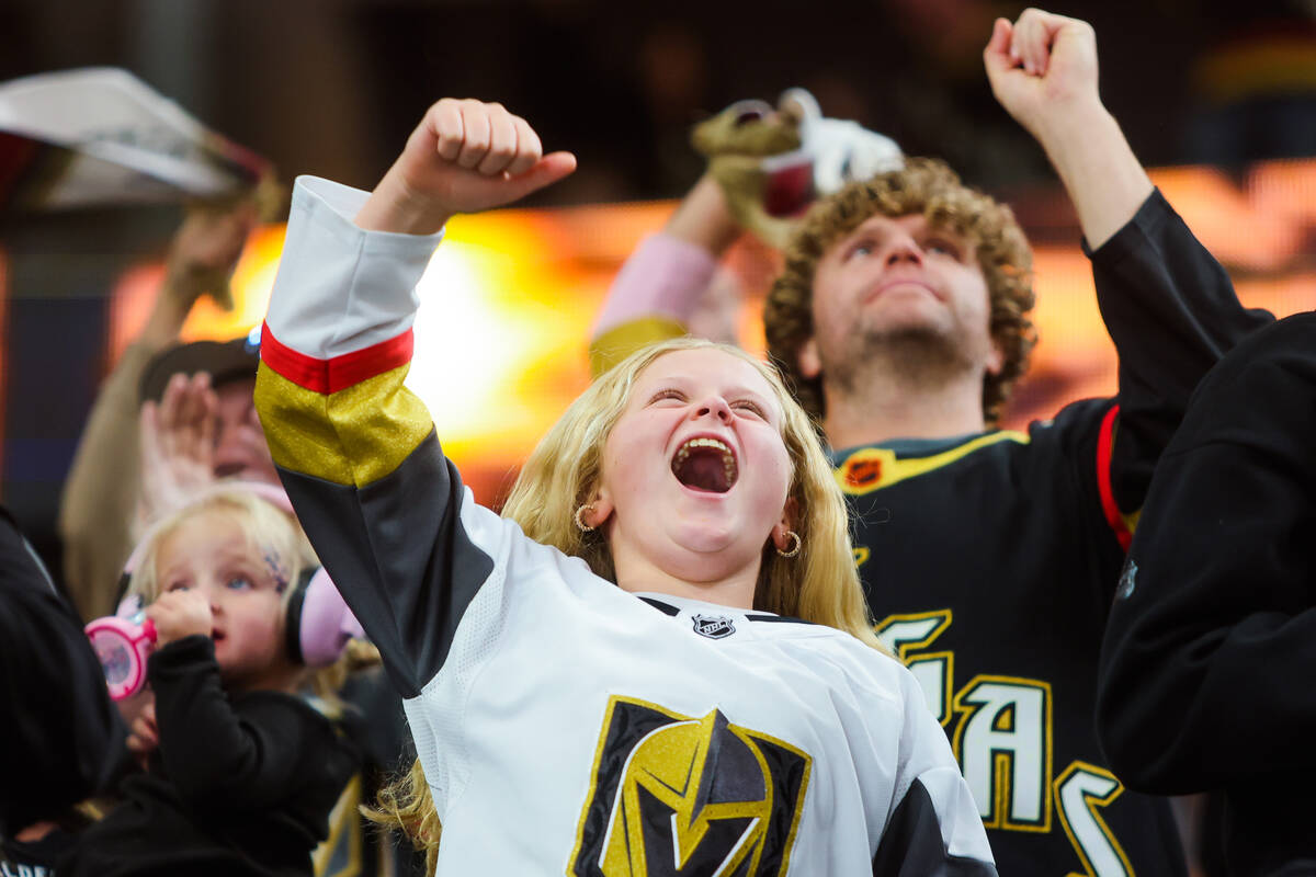 during an NHL hockey game between the Golden Knights and Utah Hockey Club at T-Mobile Arena on ...