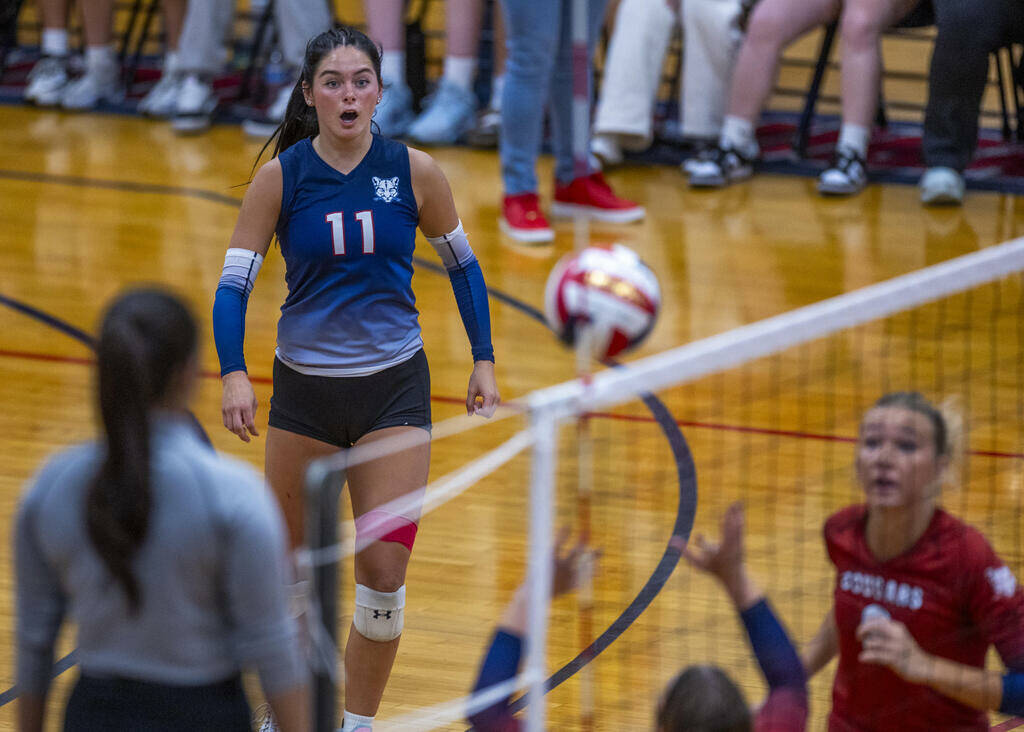 Coronado's Reagan Vint (11) watches the action against Bishop Gorman during the second set of t ...