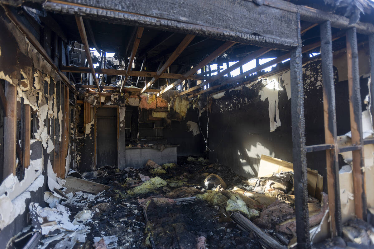 One of the units that burned during an overnight fire at the Paradise Spa complex, Saturday, No ...