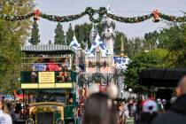 Main Street, U.S.A., is decked out for the holidays at Disneyland in Anaheim, California, on No ...