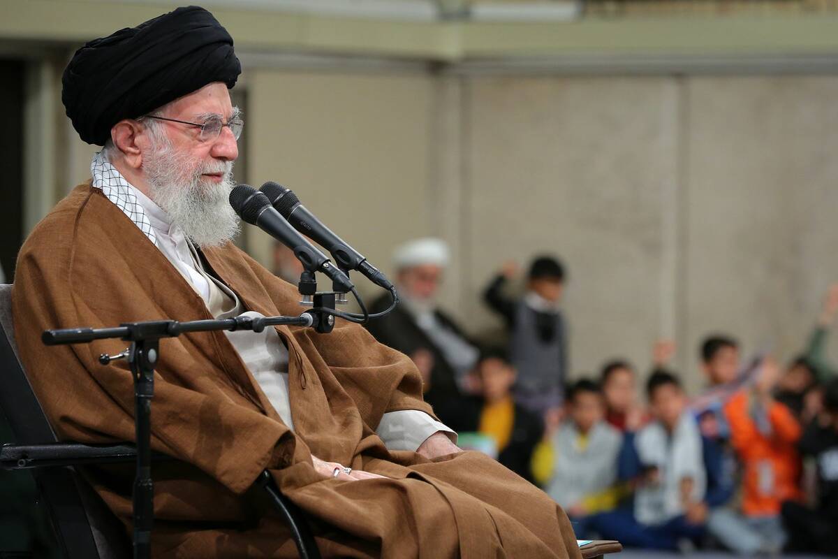 Iranian Supreme Leader Ayatollah Ali Khamenei speaks during a meeting in Tehran. (Iranian Supre ...