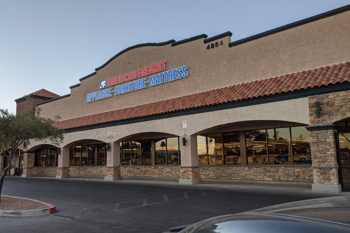 An American Freight discount furniture store is seen on Lone Mountain Road in Las Vegas in this ...