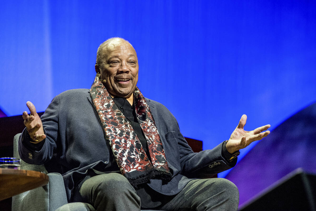 Quincy Jones seen on day one of Summit LA17 in Downtown Los Angeles's Historic Broadway Theater ...