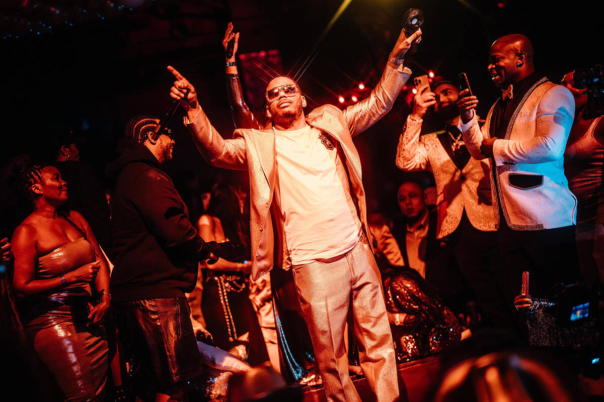 Hip-hop star Nelly is shown at Nelly's 50th birthday party at Tao Las Vegas on Saturday, Nov. 2 ...