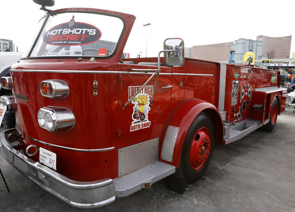 A 1961 American Lafrance Fire Truck built entirely by the high school shop students is displaye ...