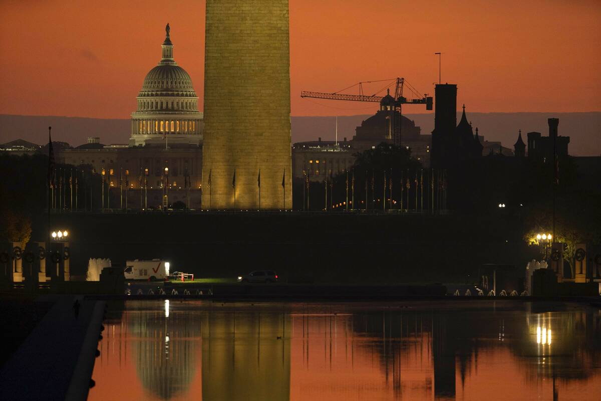 The U.S. Capitol, is seen on sunrise in Washington, Tuesday, Nov. 5, 2024. (AP Photo/Jose Luis ...