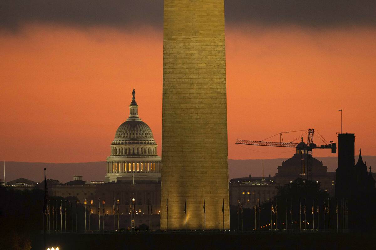 The U.S. Capitol, is seen on sunrise in Washington, Tuesday, Nov. 5, 2024. (AP Photo/Jose Luis ...