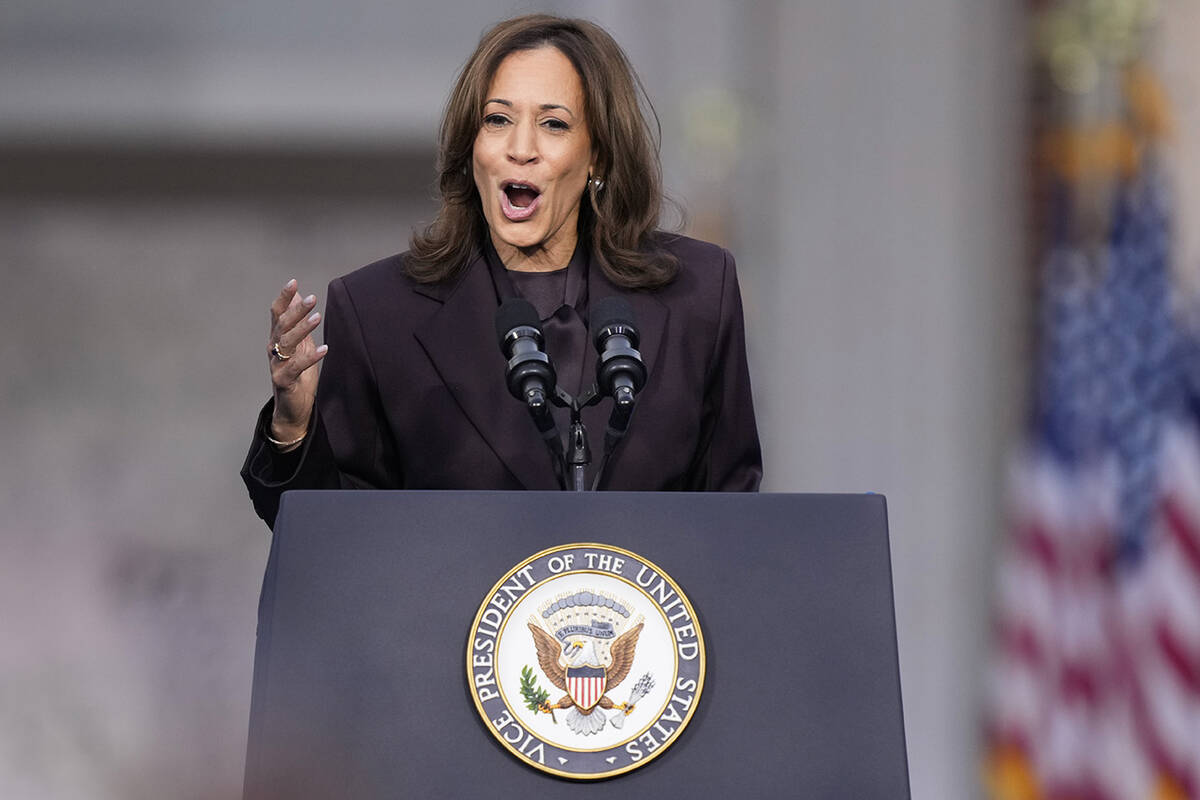 Vice President Kamala Harris delivers a concession speech for the 2024 presidential election on ...