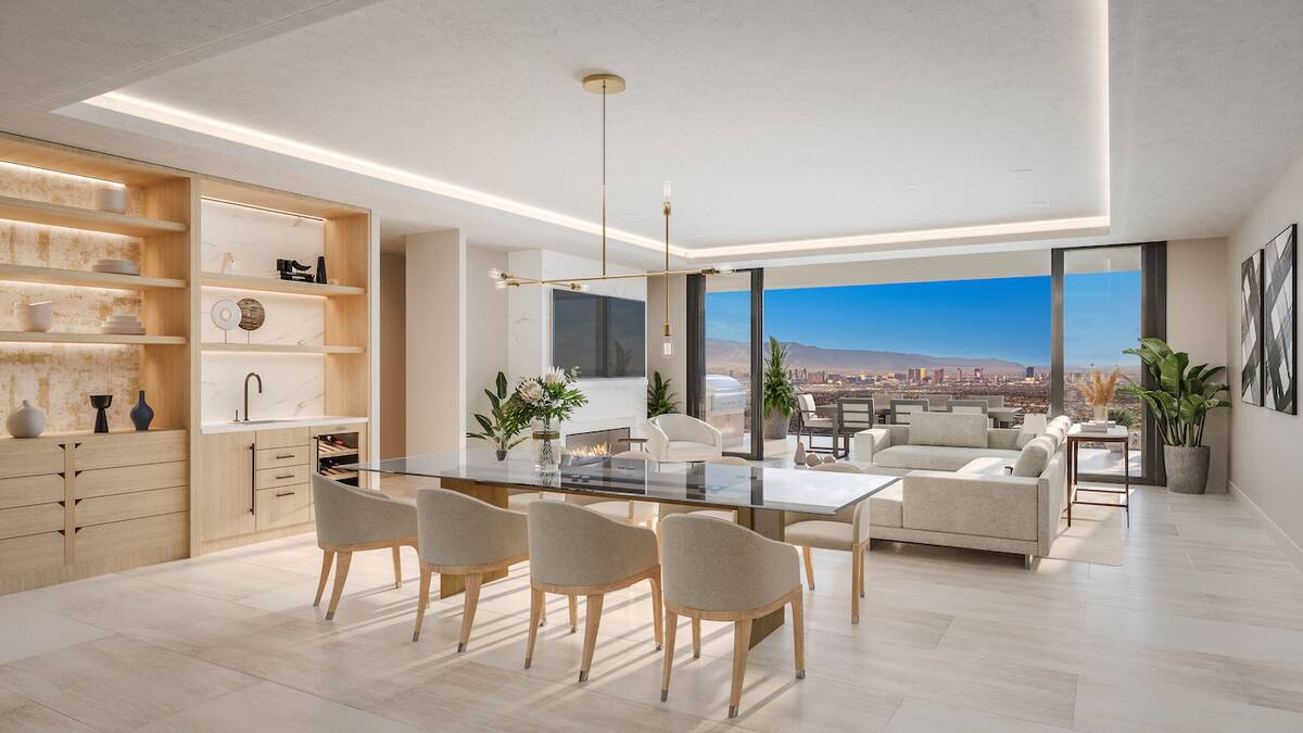 The dining area of a three-bedroom unit. (Four Season Private Residences Las Vegas)