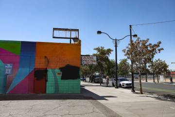 The future site of a proposed cannabis lounge in the Arts District in Las Vegas, Monday, Sept. ...