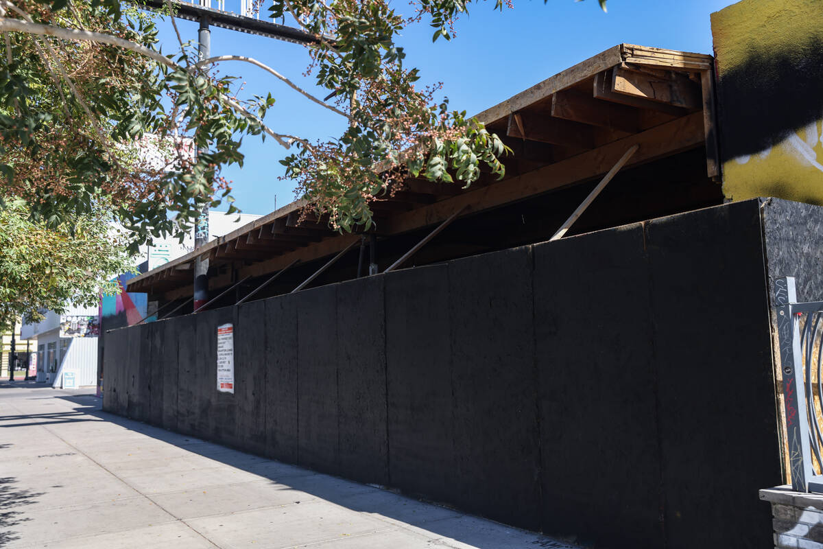 The future site of a proposed cannabis lounge in the Arts District in Las Vegas, Monday, Sept. ...