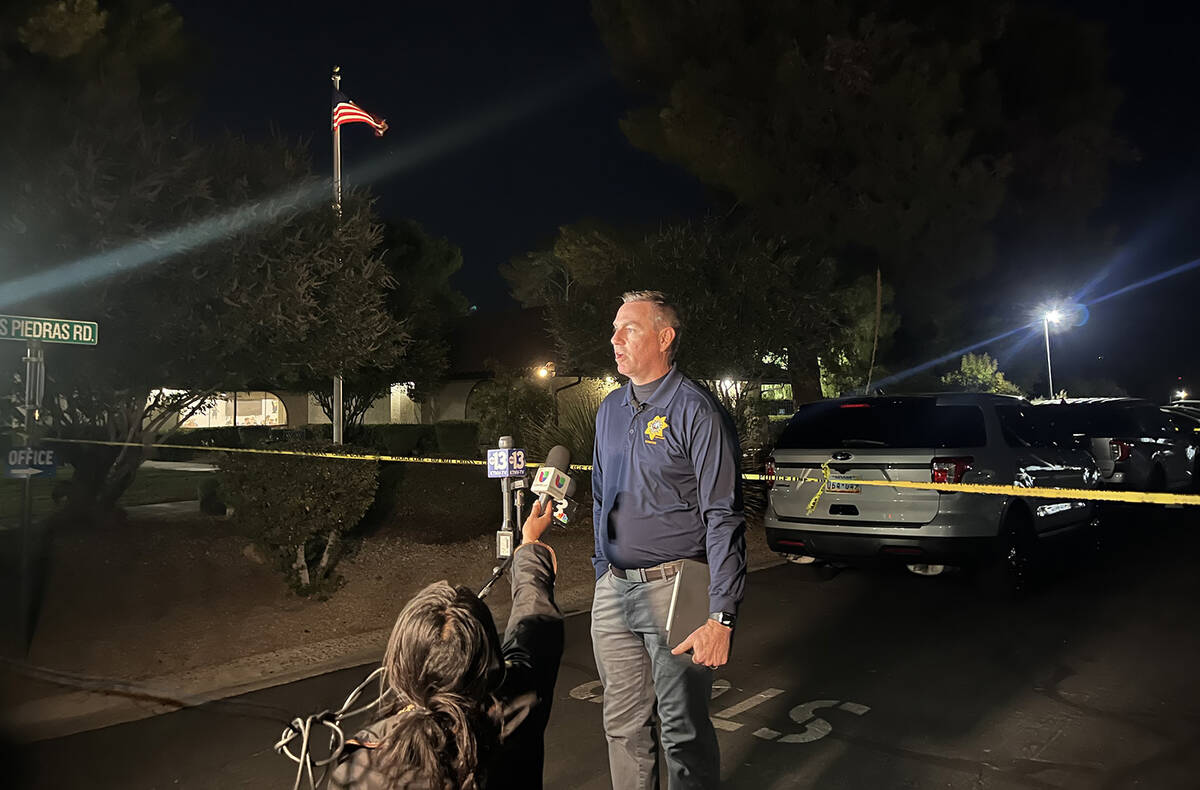 Metro homicide Lt. Jason Johansson briefs the media about a suspicious death in the 5500 block ...