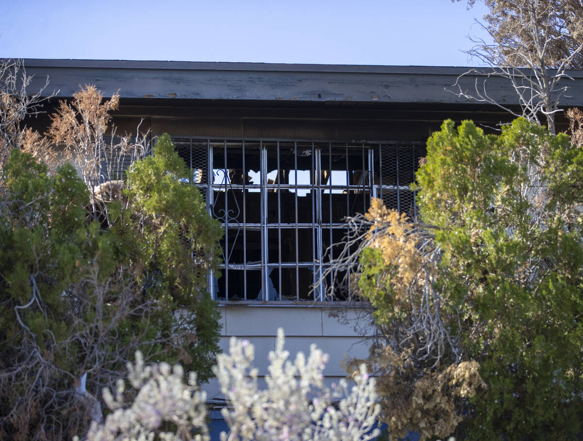 The window of a home on the 200 block of Catalini Street that suffered a fatal fire the night b ...