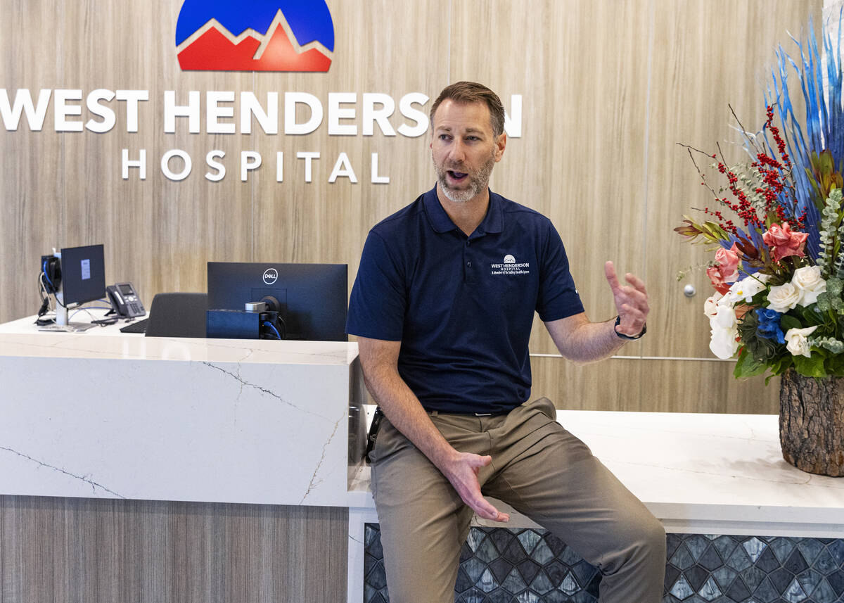 Chris Loftus, CEO of West Henderson Hospital, speaks during an interview with the Review-Journa ...