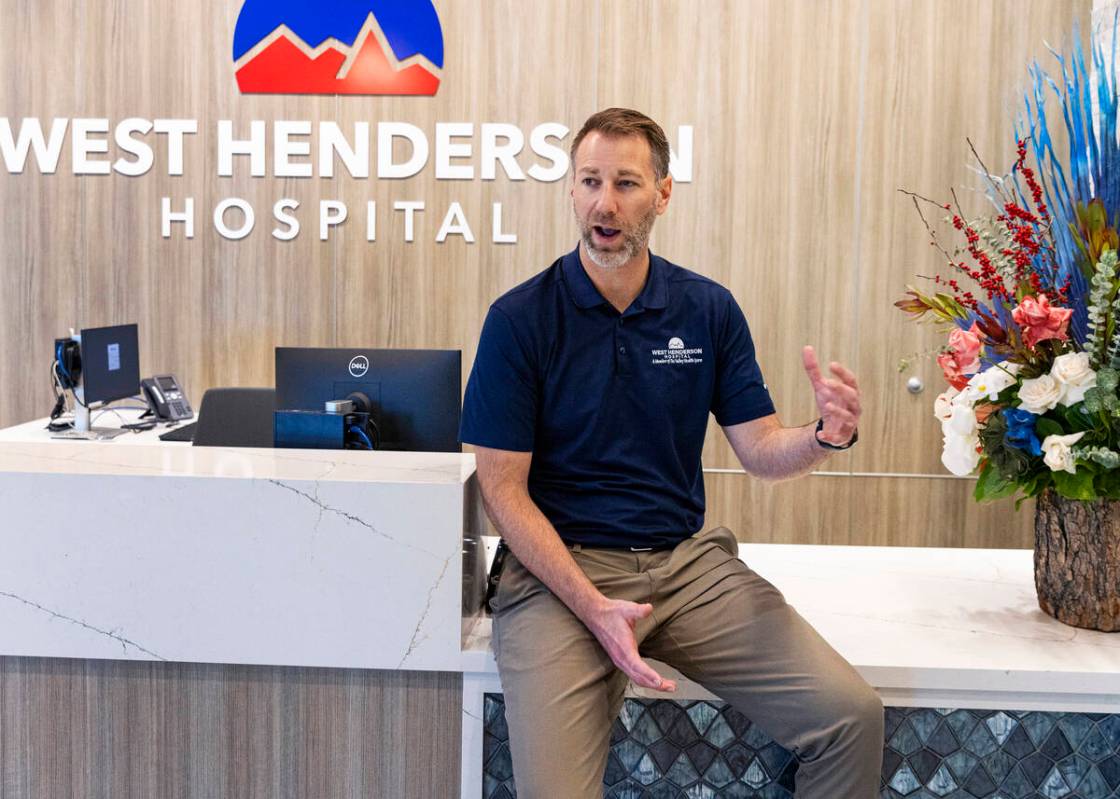 Chris Loftus, CEO of West Henderson Hospital, speaks during an interview with the Review-Journa ...