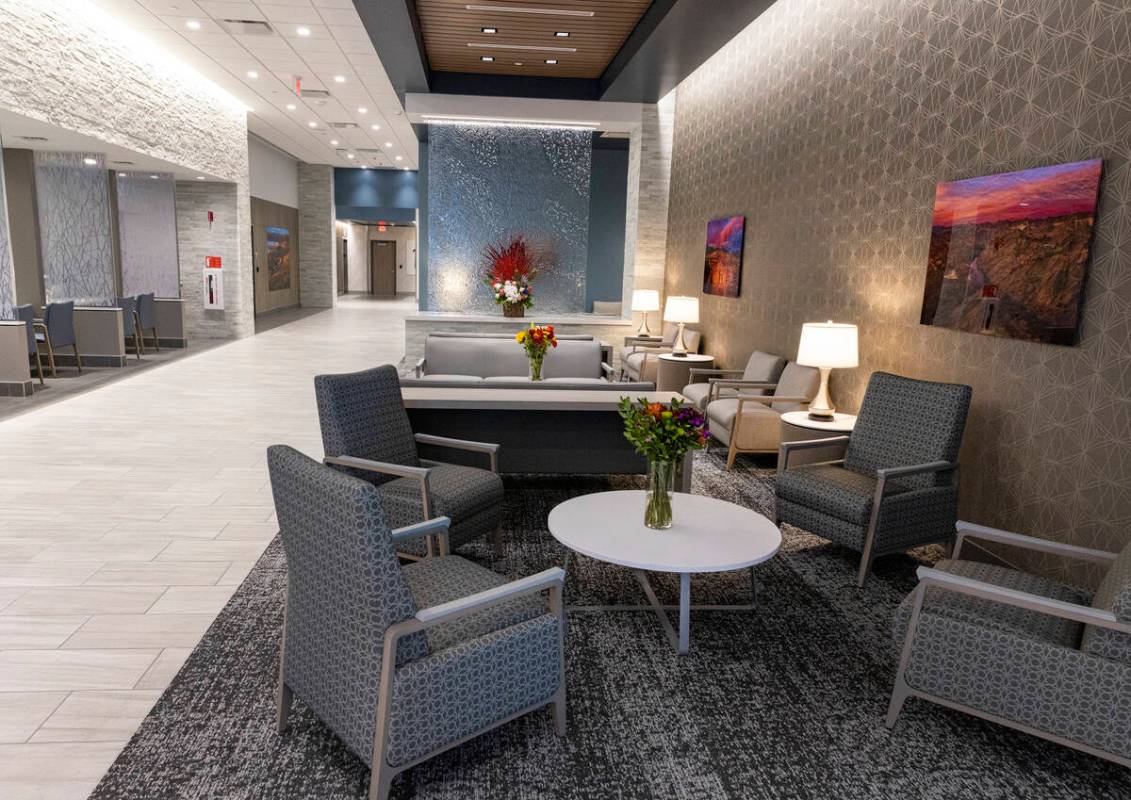 A lobby at the new West Henderson Hospital is seen, on Friday, Nov. 15, 2024, in Henderson. (Bi ...