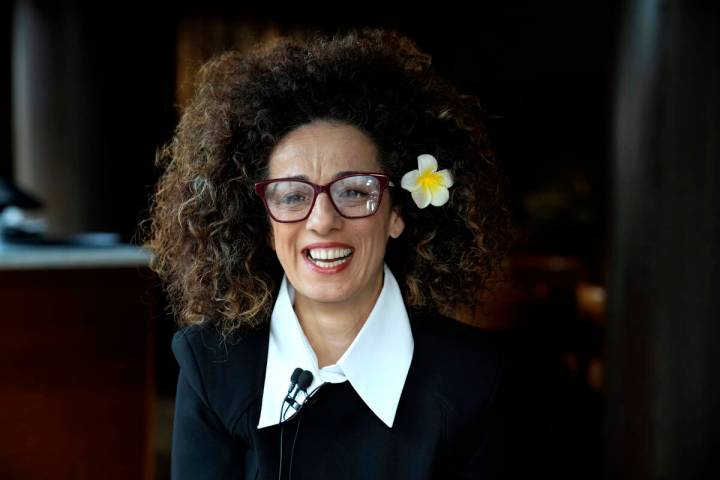 Masih Alinejad, 48, a prominent Iranian American human rights activist attends an interview wit ...