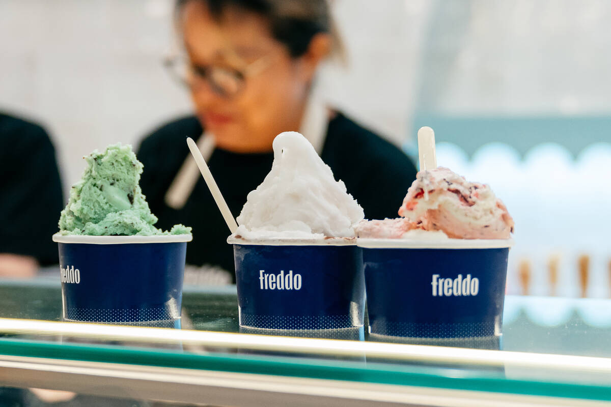 Gelato being served at Freddo Gelato Tradizionale in southwest Las Vegas. The famed Argentinean ...