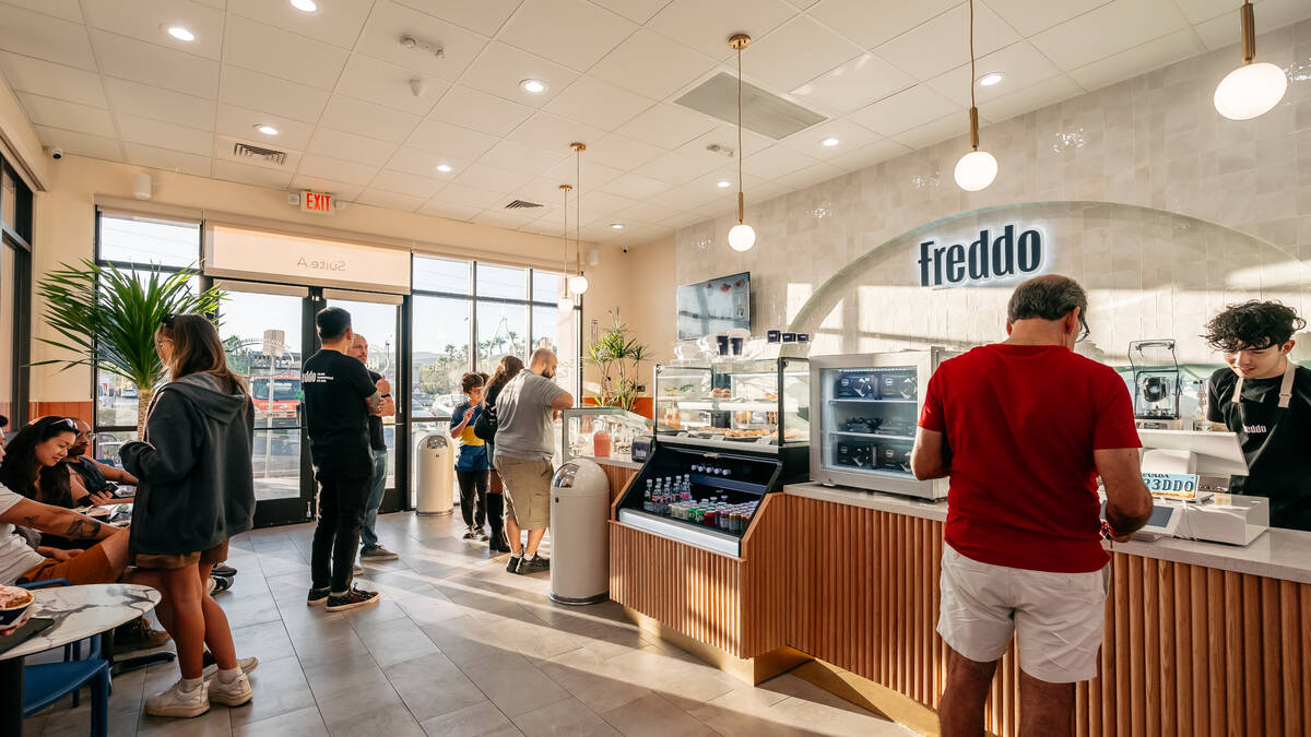 Customers in Freddo Gelato Tradizionale in southwest Las Vegas. The famed Argentinean gelato sh ...