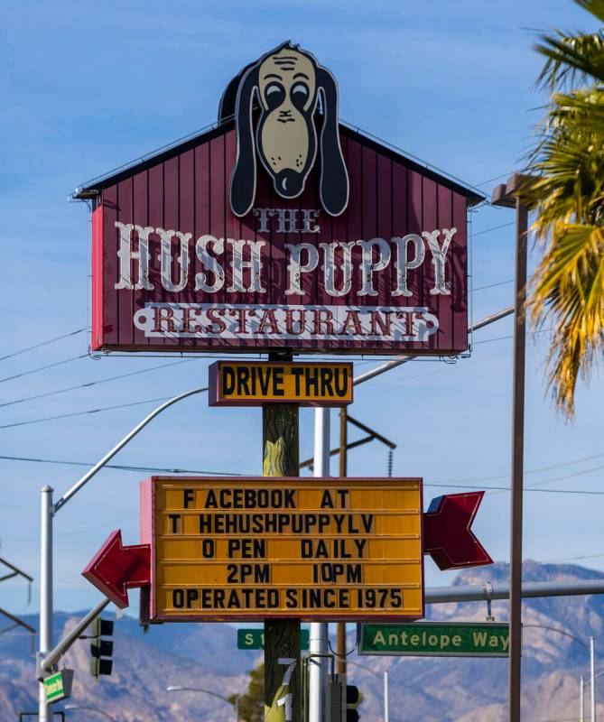 Exterior of the Hush Puppy Restaurant on W. Charleston Boulevard on Wednesday, Nov. 13, 2024, i ...