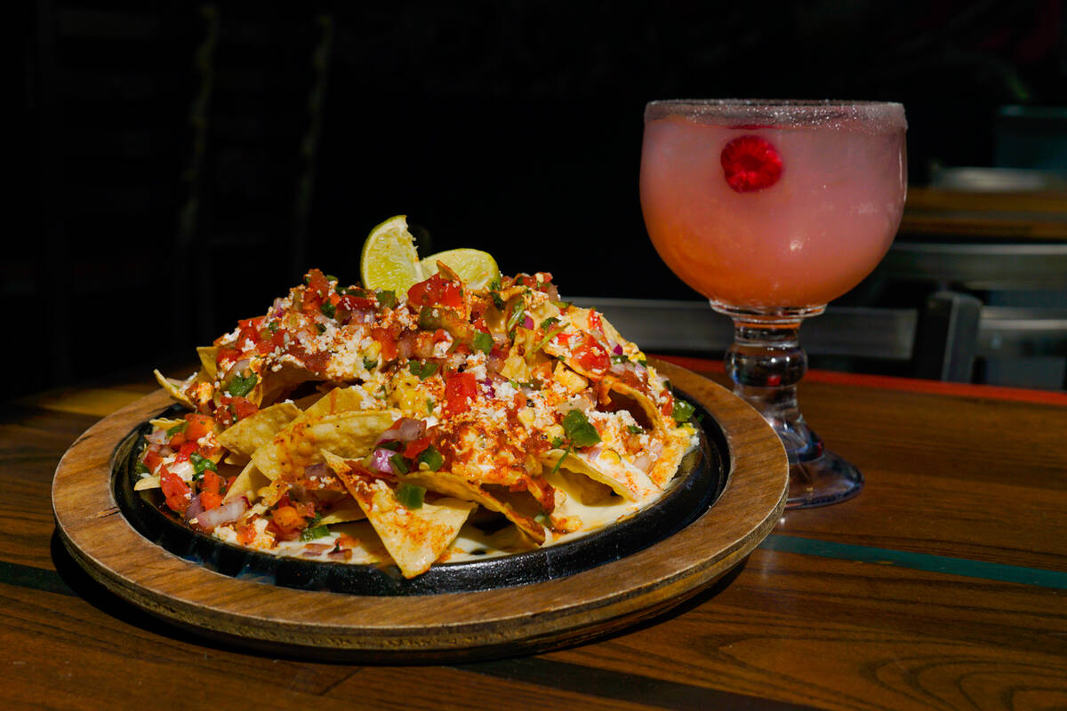 Elote Nacho and a Pink Margarita, specials for November 2024, from Nacho Daddy, which has sever ...