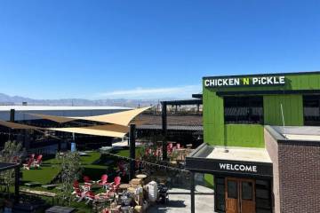 The game yard at the new Chicken N Pickle, set to open Nov. 19 on Saint Rose Parkway in Henders ...