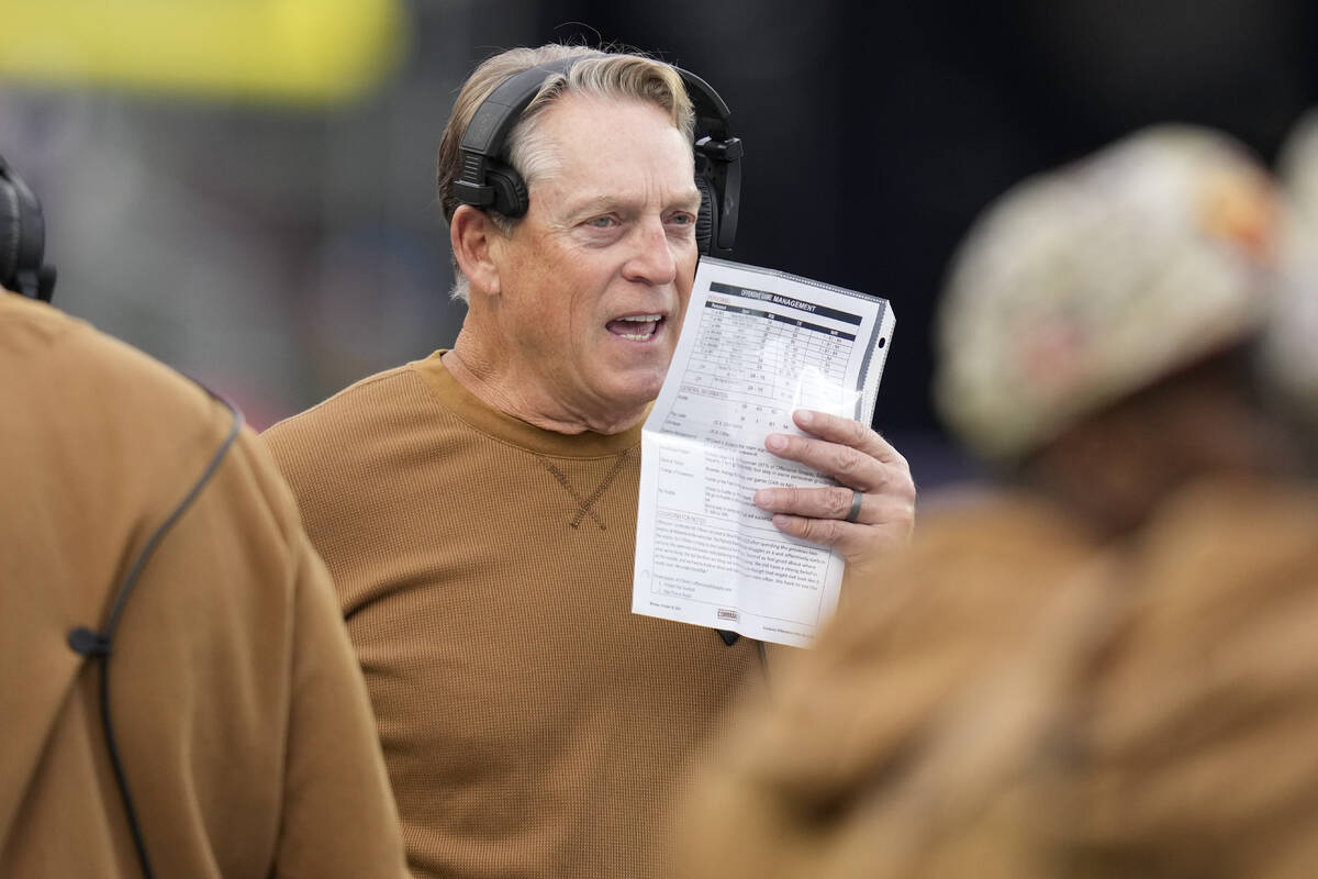 Washington Football Team defensive coordinator Jack Del Rio during an NFL football game, Nov. 5 ...