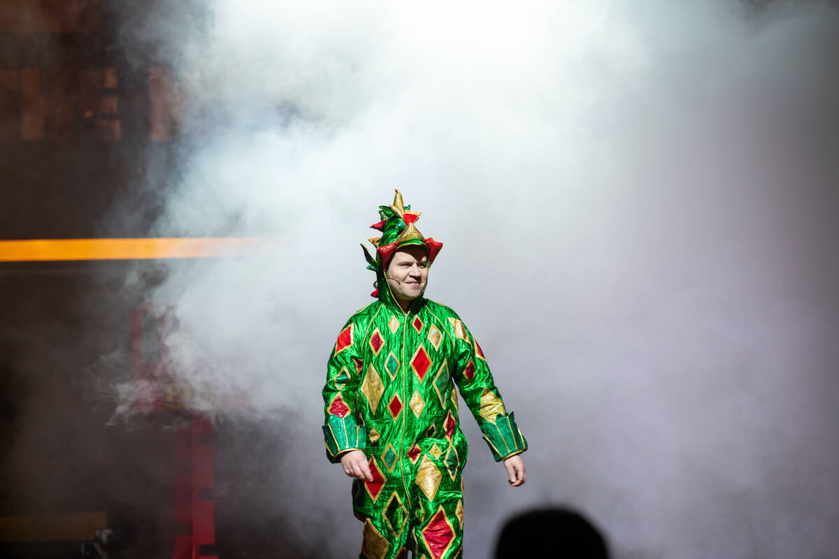 Piff The Magic Dragon is shown amid stage smoke at Flamingo Showroom on Monday, Nov. 14, 2022. ...