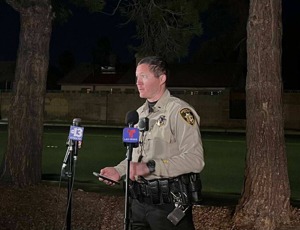 Lieutenant Cody Sulwiler speaks at a press conference after a fatal motorcycle-vehicle crash in ...