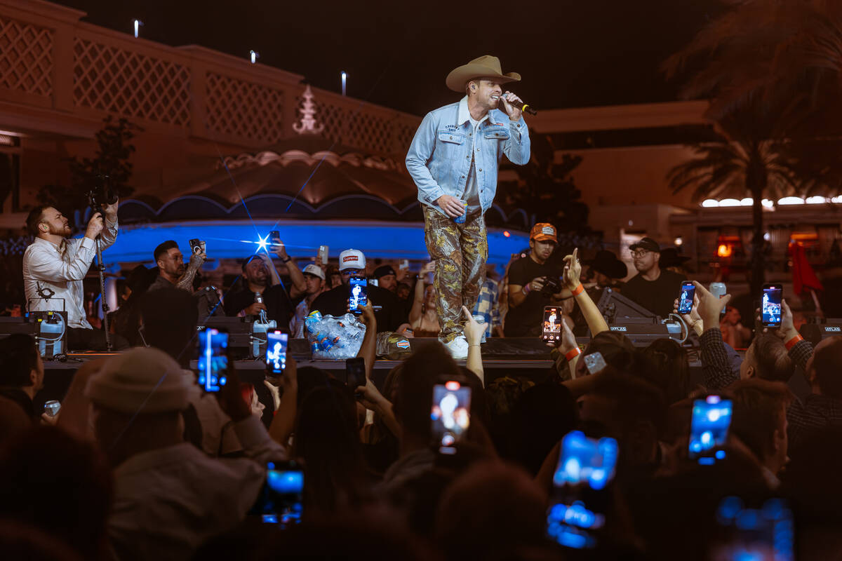 Dustin Lynch is shown at XS Nightclub inside Wynn Las Vegas. The country star is a headliner in ...