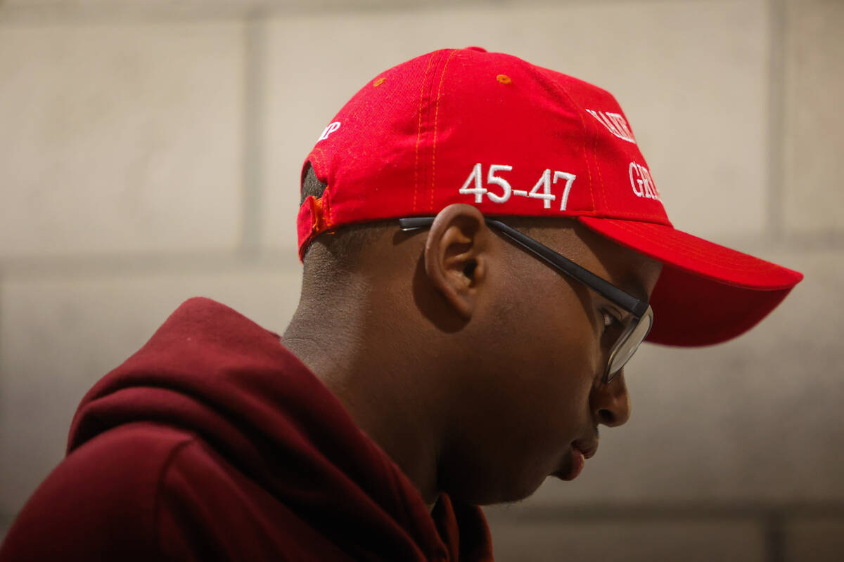 A supporter stands in line waiting to ask Riley Gaines a question during an event hosted by UNL ...