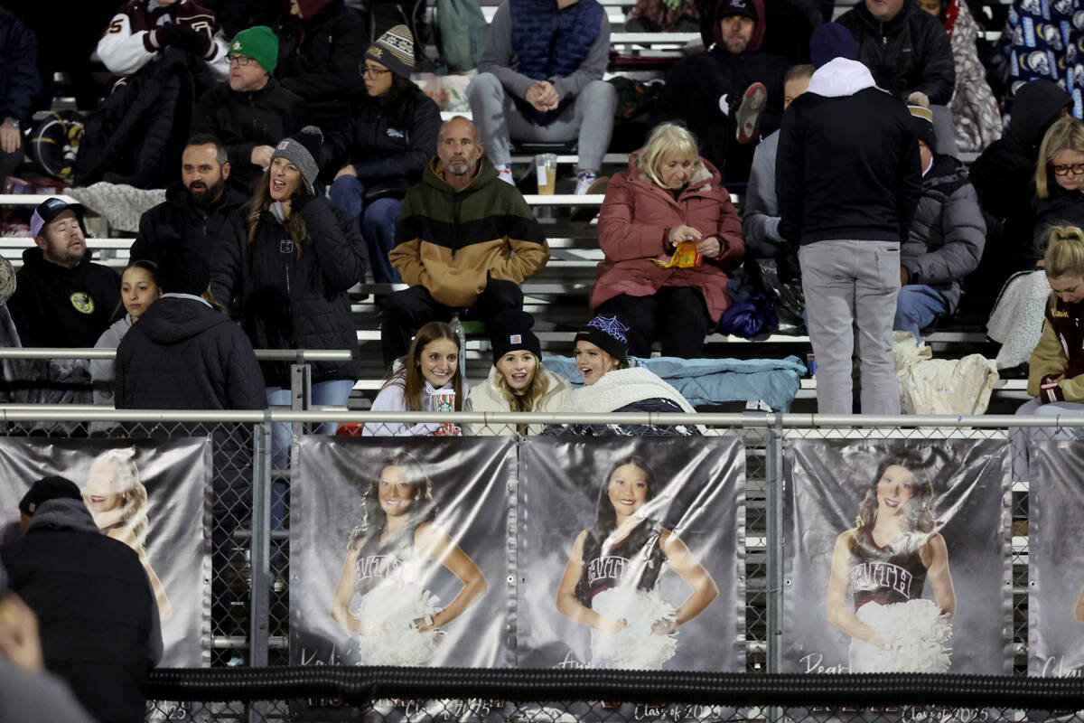 Faith Lutheran fans watch their team play against Shadow Ridge in the first quarter of their NI ...