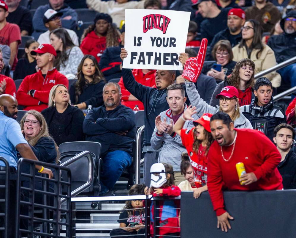 UNLV fans have fun as the team dominates the San Diego State Aztecs during the first half of th ...