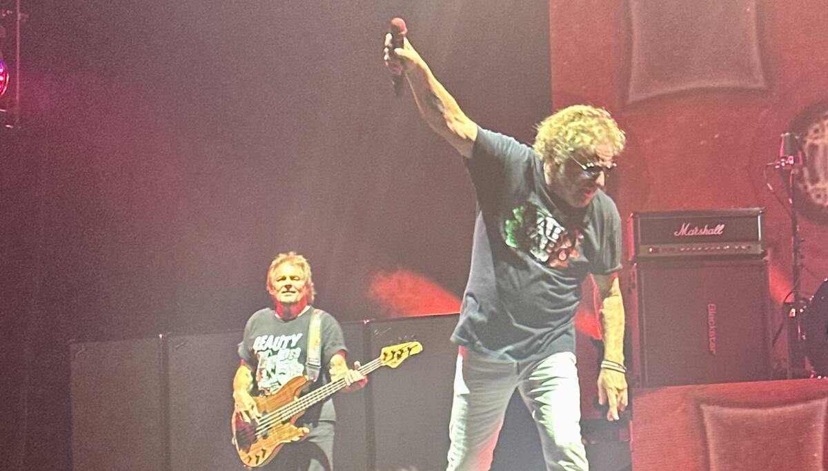 Sammy Hagar and Michael Anthony perform on the "Best Of All Worlds" tour at MGM Grand Garden on ...