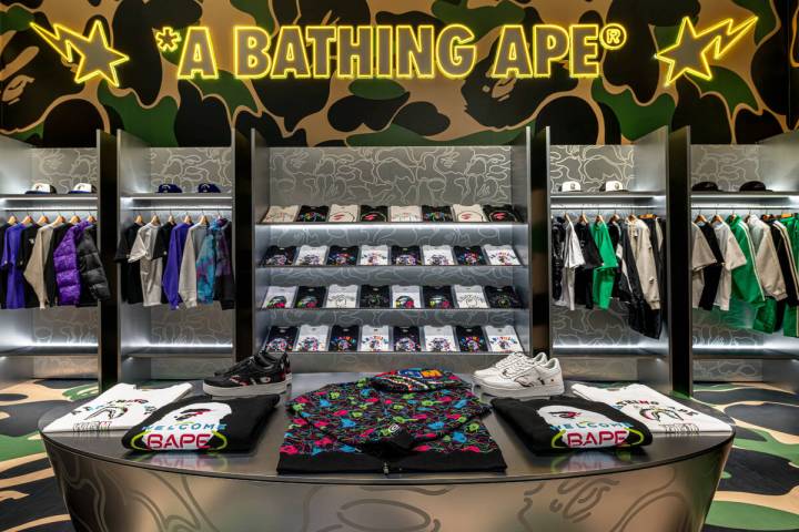 Inside the Bape Las Vegas storefront in the Wynn Plaza. (Courtesy Bape)