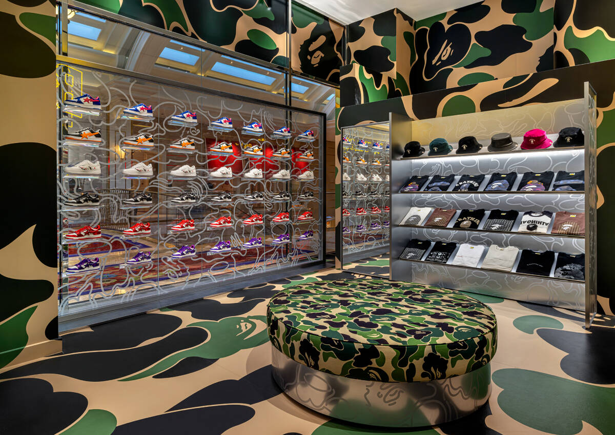 Inside the Bape Las Vegas storefront in the Wynn Plaza. (Courtesy Bape)