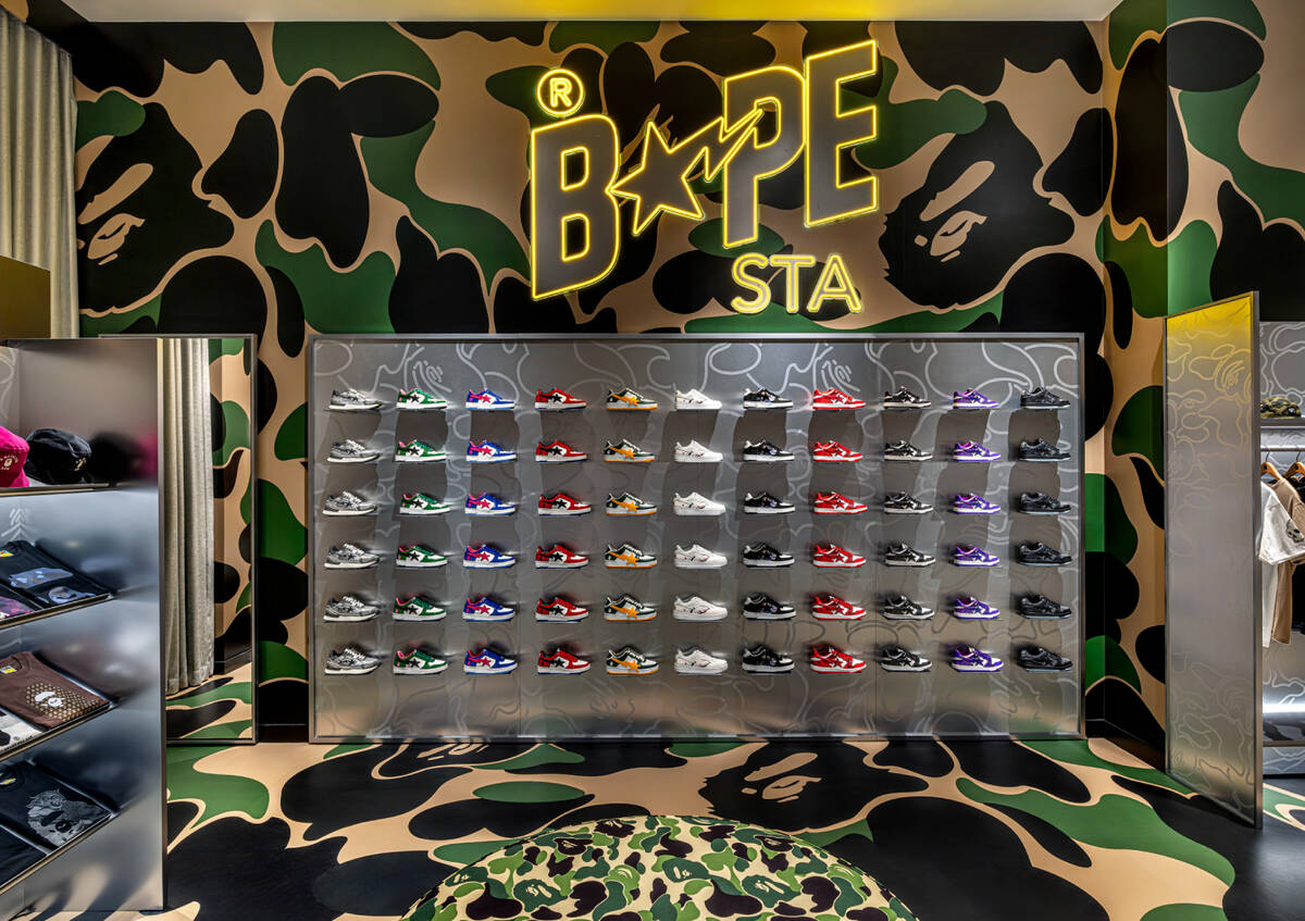 Inside the Bape Las Vegas storefront in the Wynn Plaza. (Courtesy Bape)