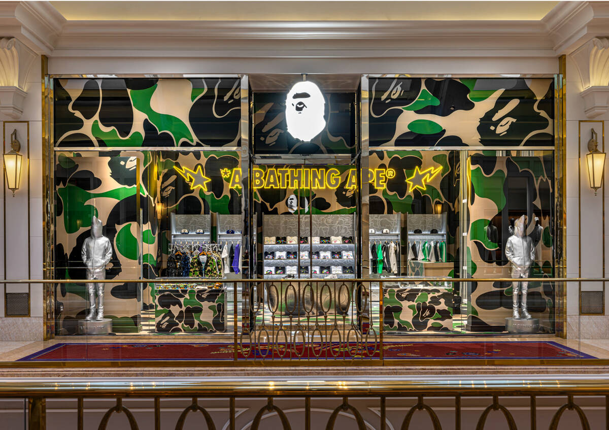 Inside the Bape Las Vegas storefront in the Wynn Plaza. (Courtesy Bape)