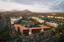 An artist's rendering of the redeveloped Desert Pines Golf Club site in Las Vegas. (City of Las ...