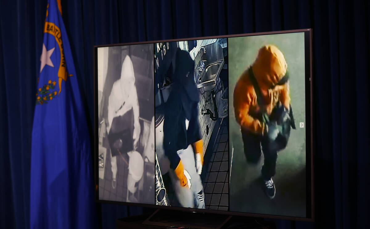 Surveillance images are shown of Cedric Hasan, who was arrested in connection with a string of ...