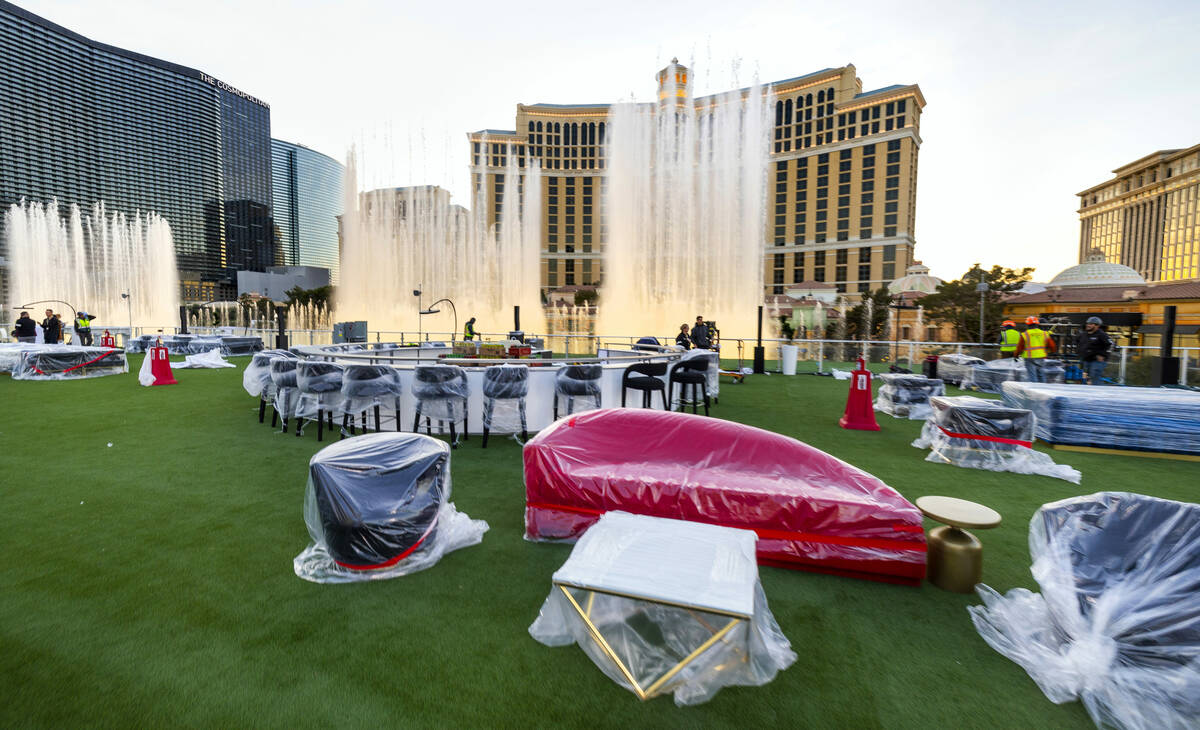 View from the third floor of the Bellagio Fountain Club which will feature food, drinks and lar ...