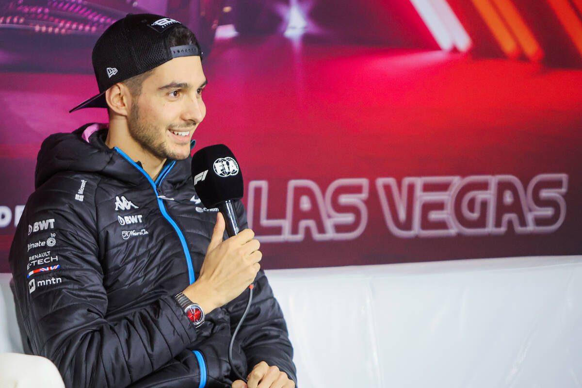 Formula 1 driver Esteban Ocon speaks during a Formula 1 press conference at the Paddock Press C ...